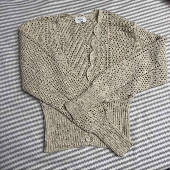 Aritzia Wilfred Crochet Caraway Cardigan Size S - Picture 13 of 14